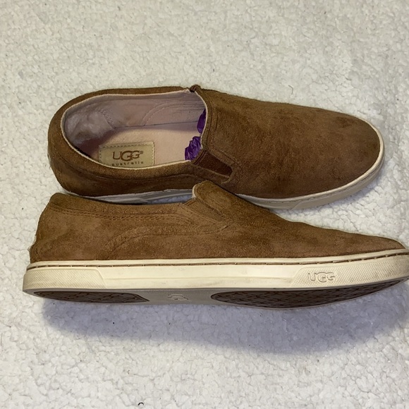 UGG Chestnut suede leather slip-ons -size 7 - Picture 3 of 6